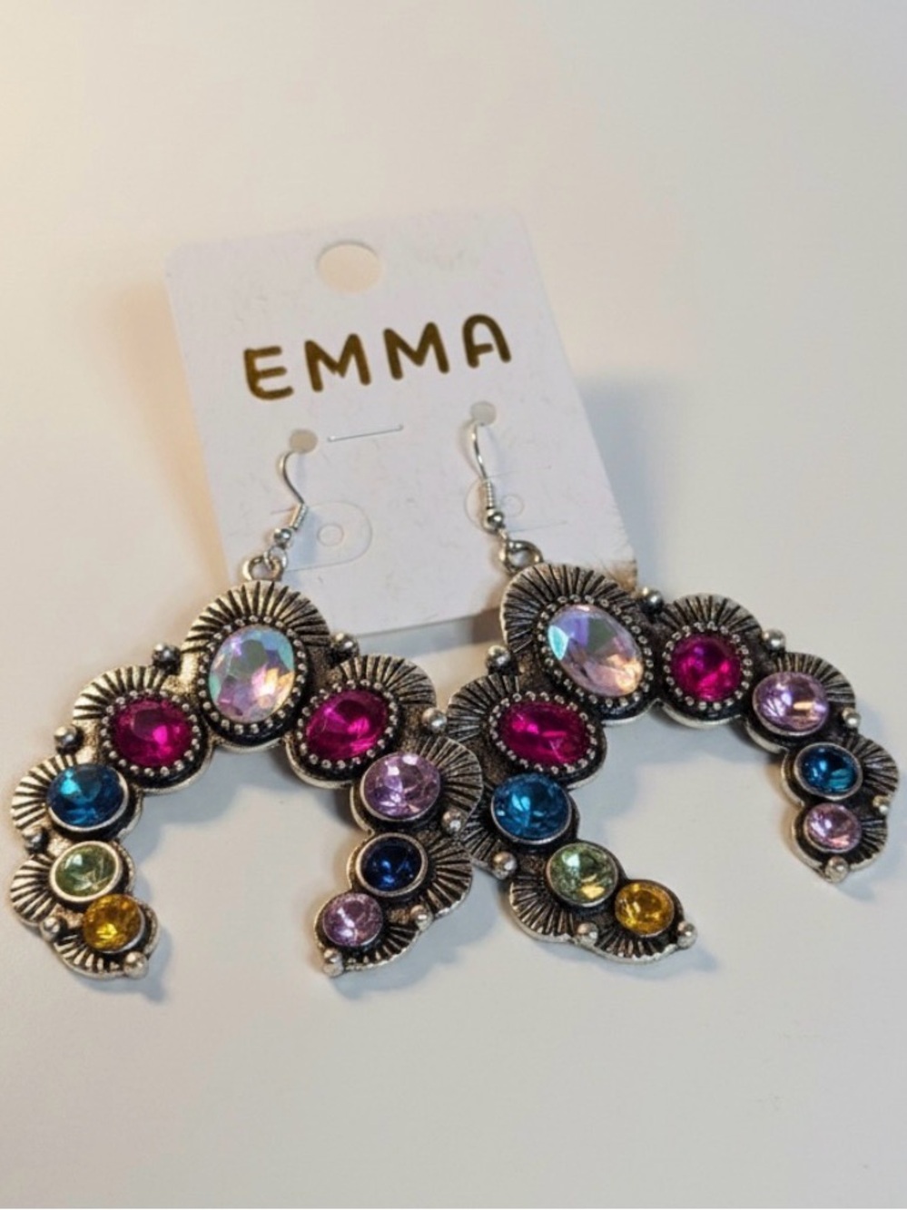 Emma Multicolor Crystal Statement Earrings NWT